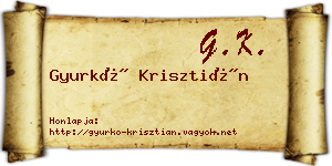 Gyurkó Krisztián névjegykártya